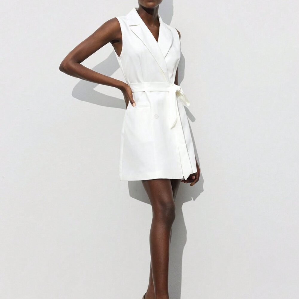 White Elegant Bohemian Women's Dress - Picture 3 of 7